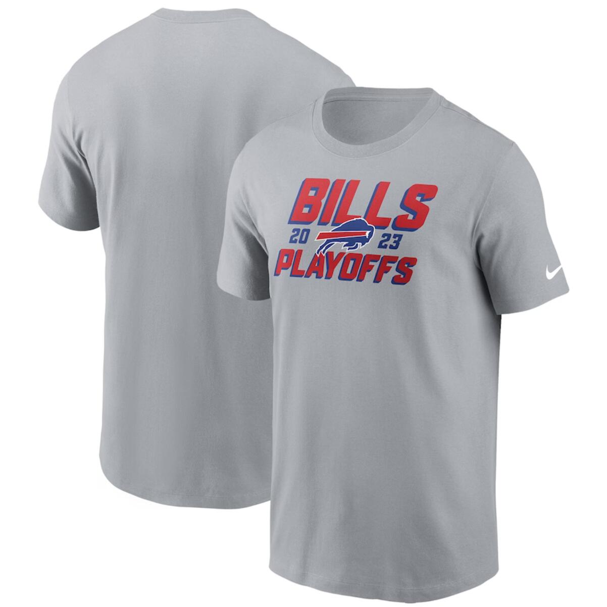Men's Buffalo Bills Gray 2023 Playoffs Iconic T-Shirt
